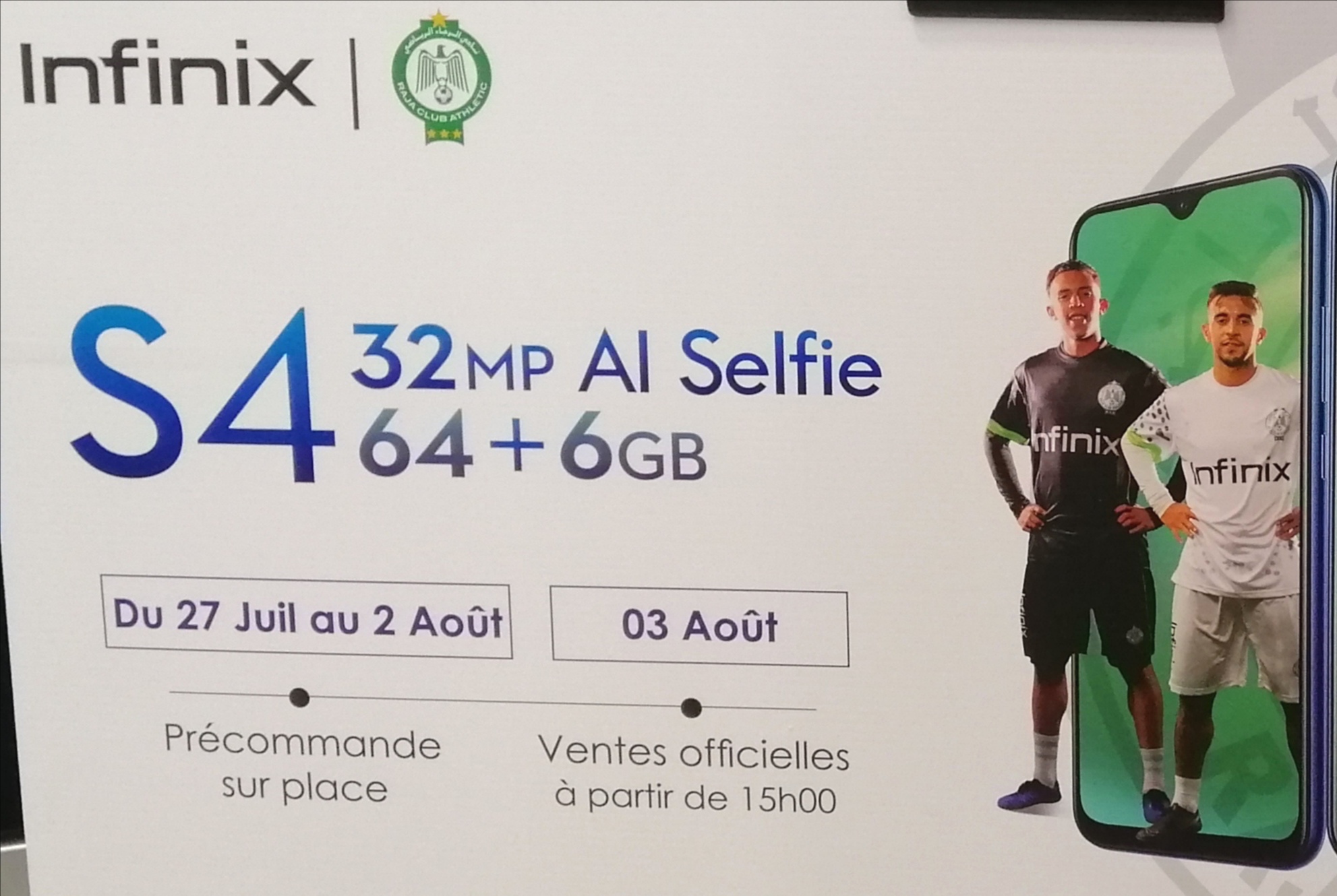 Photo of INFINIX et Raja partenaires. Le S4 Raja édition. Un bijou