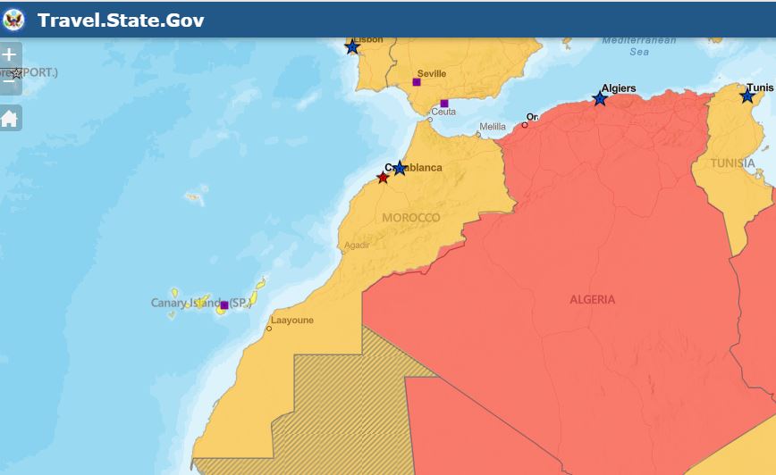 La Carte Du Maroc Mise A Jour Sur Le Site Du Gouvernement Americain Le7tv Ma