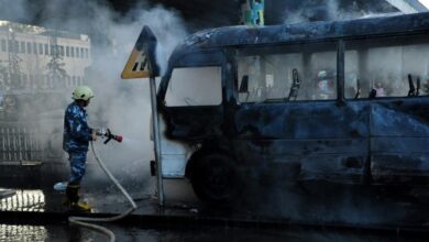 Photo of 13 morts dans une attentat à la bombe visant un bus militaire à Damas En Syrie :