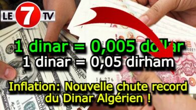 Photo of Inflation: Nouvelle « chute record » du Dinar Algérien face au Dollar Américain !