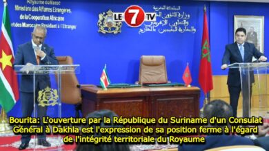 Photo of Bourita: L’ouverture par la République du Suriname d’un Consulat Général à Dakhla est l’expression de sa position ferme à l’égard de l’intégrité territoriale du Royaume 