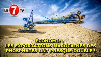 Photo of ÉCONOMIE : LES EXPORTATIONS MAROCAINES DES PHOSPHATES ONT PRESQUE DOUBLÉ !