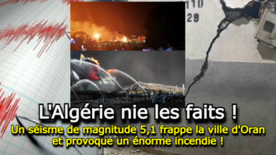 Photo of Un séisme de magnitude 5,1 frappe la ville d’Oran et provoque un énorme incendie. l’Algérie nie les faits !