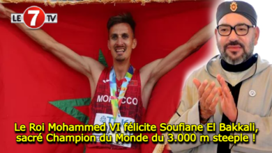 Photo of Le Roi Mohammed VI félicite Soufiane El Bakkali, sacré Champion du Monde du 3.000 m Steeple !