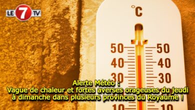 Photo of Alerte Météo : Vague de chaleur et fortes averses orageuses du jeudi au dimanche dans plusieurs provinces du Royaume !