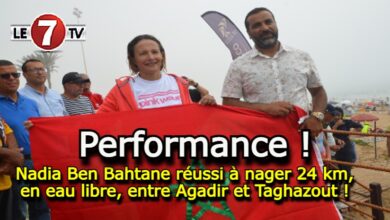 Photo of Natation : Nadia Ben Bahtane réussi à nager 24 km, en eau libre, entre Agadir et Taghazout !