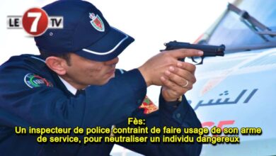 Photo of Fès: Un inspecteur de police contraint de faire usage de son arme de service, pour neutraliser un individu dangereux