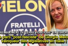 Photo of Italie: Le parti « post-fasciste » de Giorgia Meloni vainqueur des législatives !