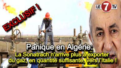 Photo of Panique en Algérie: La Sonatrach n’arrive plus à exporter du gaz, en quantité suffisante, vers l’Italie !