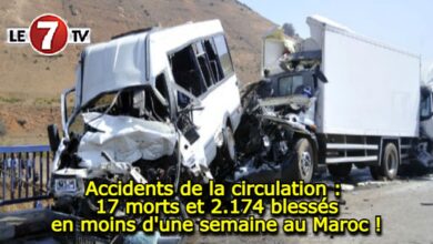 Photo of Accidents de la circulation : 17 morts et 2.174 blessés en moins d’une semaine au Maroc !