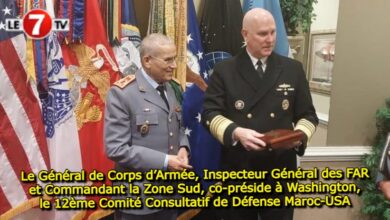 Photo of Le Général de Corps d’Armée, Inspecteur Général des FAR et Commandant la Zone Sud, co-préside à Washington, le 12ème Comité Consultatif de Défense Maroc-USA