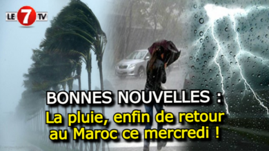 Photo of Bonne nouvelle : La pluie sera enfin de retour au Maroc, ce mercredi !