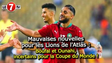 Photo of Mauvaises nouvelles pour les Lions de l’Atlas : Boufal et Ounahi, incertains pour la Coupe du Monde !