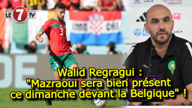 Photo of Walid Regragui : « Mazraoui sera bien présent ce dimanche devant la Belgique » ! 
