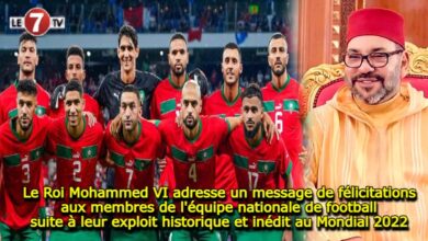 Photo of Le Roi Mohammed VI adresse un message de félicitations aux membres de l’équipe nationale de football suite à leur exploit historique et inédit au Mondial 2022