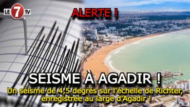 Photo of Agadir: Une secousse séismique de 4,5 degrés sur l’échelle de Richter, enregistrée au large de la province !