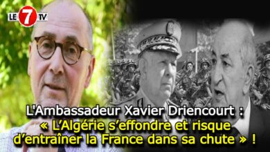 Photo of L’Ambassadeur Xavier Driencourt : « L’Algérie s’effondre et risque d’entraîner la France dans sa chute » !