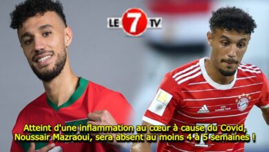 Photo of Atteint d’une inflammation au cœur à cause du Covid, Noussair Mazraoui, sera absent au moins 4 à 5 semaines !