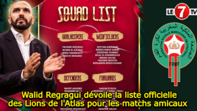 Photo of Walid Regragui dévoile la liste officielle des Lions de l’Atlas pour les matchs amicaux !