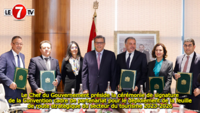 Photo of Le Chef du Gouvernement préside la cérémonie de signature de la Convention cadre de partenariat pour le déploiement de la feuille de route stratégique du secteur du tourisme 2023-2026