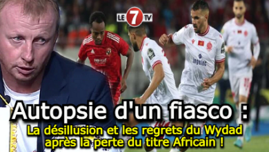 Photo of Autopsie d’un fiasco : La désillusion et les regrets du Wydad après la perte du titre Africain !