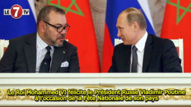 Photo of Le Roi Mohammed VI félicite le Président Russe Vladimir Poutine à l’occasion de la Fête Nationale de son pays