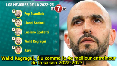 Photo of Distinction : Walid Regragui, élu comme le 4e meilleur entraîneur de la saison 2022-2023 !