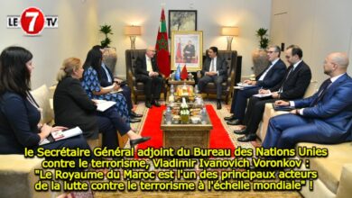 Photo of le Secrétaire Général adjoint du Bureau des Nations Unies contre le terrorisme, Vladimir Ivanovich Voronkov : « Le Royaume du Maroc est l’un des principaux acteurs de la lutte contre le terrorisme à l’échelle mondiale » !