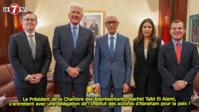 Photo of Le Président de la Chambre des Représentants, Rachid Talbi El Alami, s’entretient avec une délégation de l’Institut des accords d’Abraham pour la paix