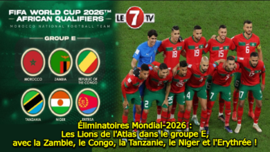 Photo of Éliminatoires Mondial-2026 : Les Lions de l’Atlas dans le groupe E, avec la Zambie, le Congo, la Tanzanie, le Niger et l’Erythrée !