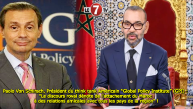 Photo of Paolo Von Schirach, Président du think tank Américain “Global Policy Institute” (GPI) : « Le discours royal dénote de l’attachement du Maroc à des relations amicales avec tous les pays de la région » !