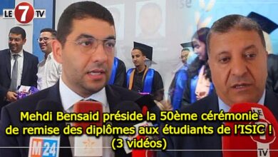 Photo of Monsieur Mehdi Bensaid préside la 50ème cérémonie de remise des diplômes aux étudiants de l’ISIC ! (3 vidéos)