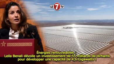 Photo of Énergies renouvelables : Leila Benali dévoile un investissement de 55 milliards de dirhams pour développer une capacité de 4,6 Gigawatts !