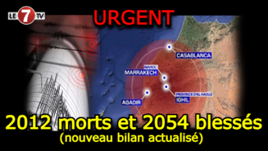 Photo of Séisme d’Al Haouz: 2012 morts et 2054 blessés (nouveau bilan actualisé) !