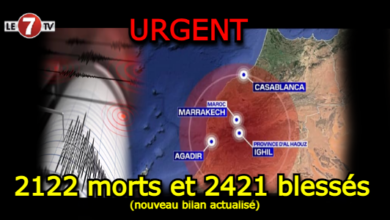 Photo of Séisme d’Al Haouz : 2122 morts et 2421 blessés (nouveau bilan actualisé) !