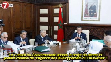 Photo of Le Conseil du gouvernement adopte le projet de décret-loi portant création de « l’Agence de développement du Haut Atlas » !