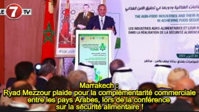 Photo of Marrakech : Ryad Mezzour plaide pour la complémentarité commerciale entre les pays Arabes, lors de la conférence sur la sécurité alimentaire !