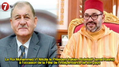 Photo of Le Roi Mohammed VI félicite le Président Irakien Abdellatif Jamal Rashid à l’occasion de la Fête de l’Indépendance de son pays