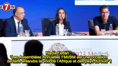 Photo of Nadia Fettah : « Les Assemblées Annuelles FMI/BM est une occasion de faire entendre la voix de l’Afrique et des pays du Sud » !