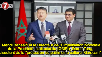 Photo of Mehdi Bensaid et le Directeur de l’Organisation Mondiale de la Propriété Intellectuelle (OMPI), Daren Tang, discutent de la « protection du patrimoine culturel Marocain » !