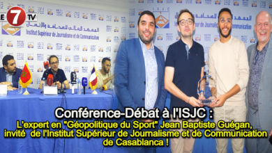 Photo of Conférence-Débat à l’ISJC : L’expert en « Géopolitique du Sport » Jean Baptiste Guégan, invité de l’Institut Supérieur de Journalisme et de Communication de Casablanca !