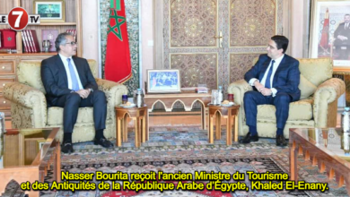 Photo of Nasser Bourita reçoit l’ancien Ministre du Tourisme et des Antiquités de la République Arabe d’Égypte, M. Khaled El-Enany.