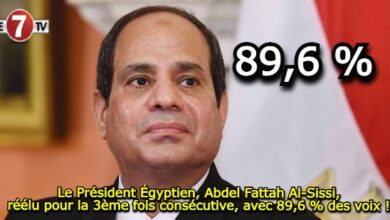 Photo of Le Président Égyptien, Abdel Fattah Al-Sissi, réélu pour la 3ème fois consécutive, avec 89,6 % des voix !