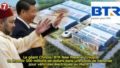 Photo of Le géant Chinois, BTR New Material Group, va investir 500 millions de dollars dans une usine de batteries pour véhicules électriques au Maroc !