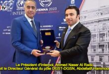 Photo of Le Président d’Interpol, Ahmed Naser Al Raisi, reçoit le Directeur Général du pôle DGST-DGSN, Abdellatif Hammouchi
