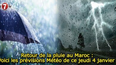 Photo of Retour de la pluie et de la neige au Maroc : Voici les prévisions Météo de ce jeudi 4 janvier !