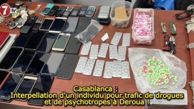 Photo of Casablanca : Interpellation d’un individu pour trafic de drogues et de psychotropes à Deroua !