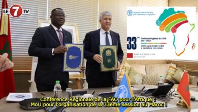 Photo of Conférence Régionale de la FAO pour l’Afrique : MoU pour l’organisation de la 33ème session au Maroc !