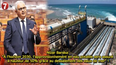 Photo of Nizar Baraka: « À l’horizon 2030, l’approvisionnement en eau potable sera assuré à hauteur de 50% grâce au dessalement des eaux de mer » !