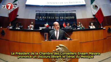 Photo of Le Président de la Chambre des Conseillers Enaam Mayara prononce un discours devant le Sénat du Mexique